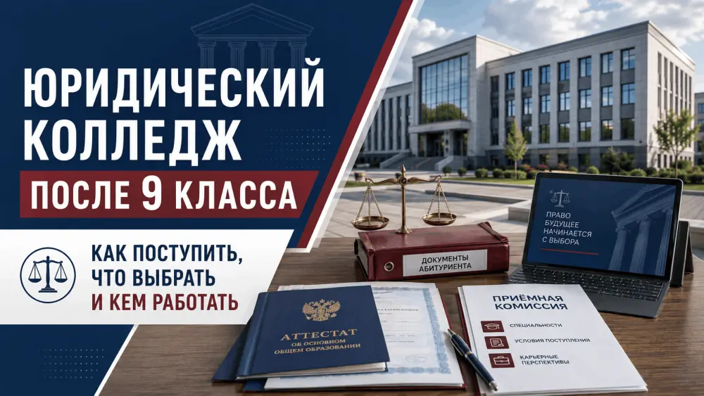 Юридический колледж после 9 класса: как поступить, специальности и перспективы в 2026 году