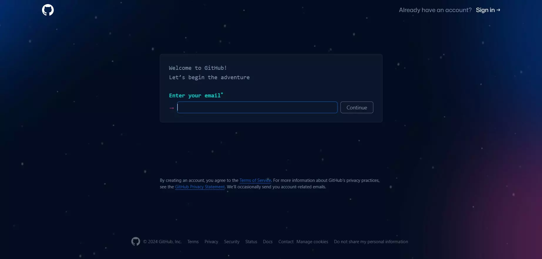 Страница регистрации