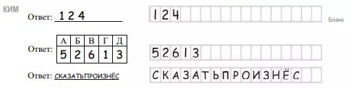 Пример верного заполнения КИМа по русскому языку