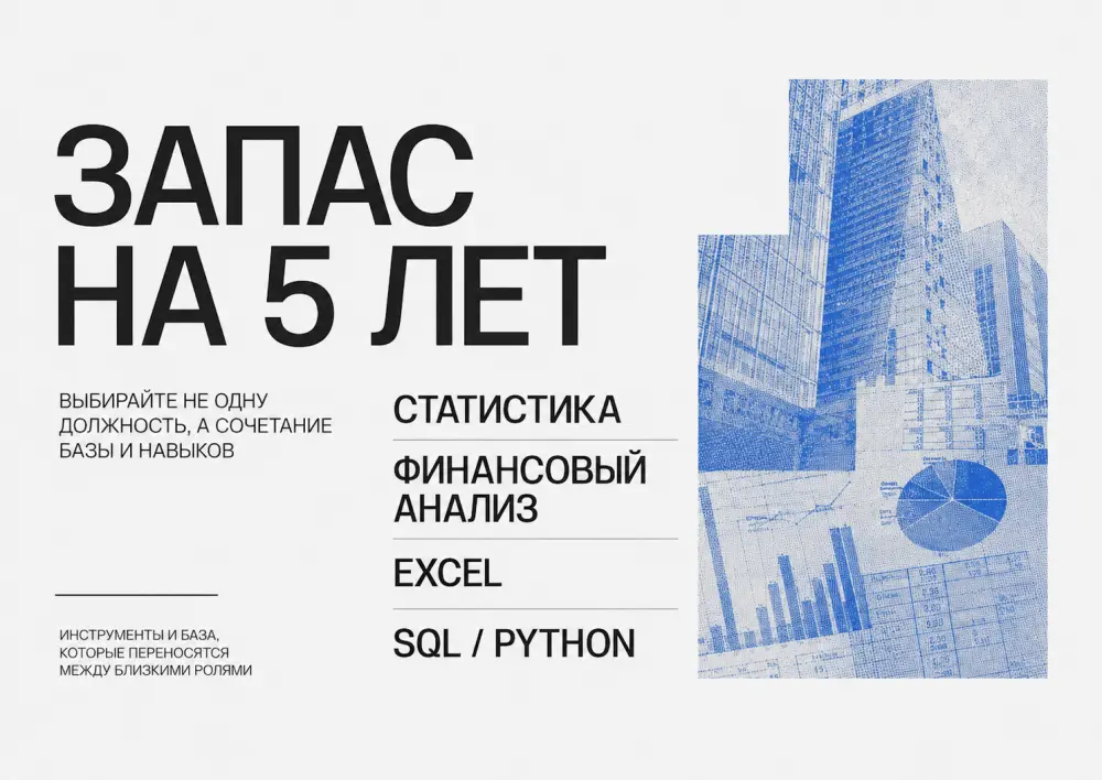 Навыки с запасом на пять лет: статистика, финансовый анализ, Excel, SQL и Python как база для нескольких близких ролей